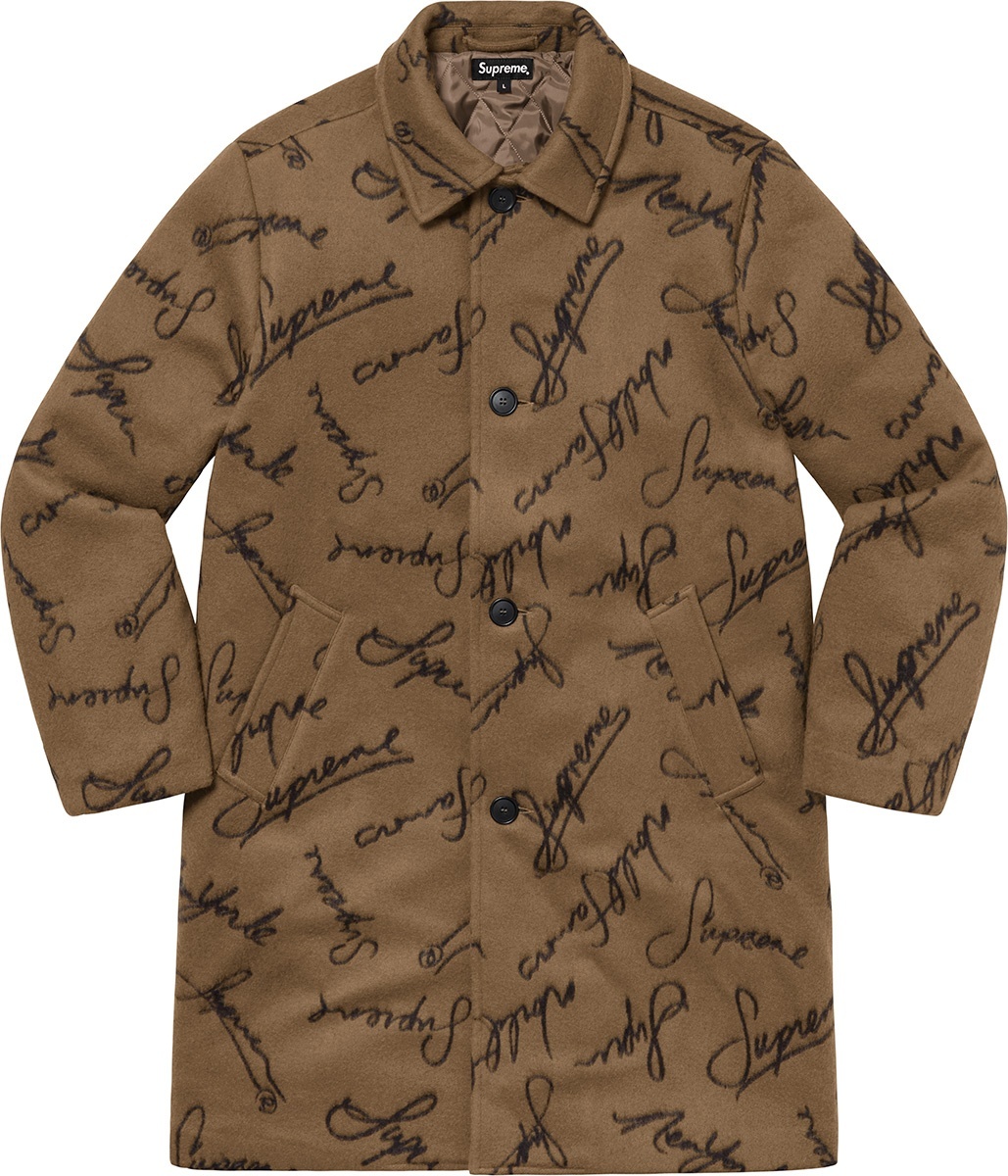 Script Logos Wool Overcoat view 5